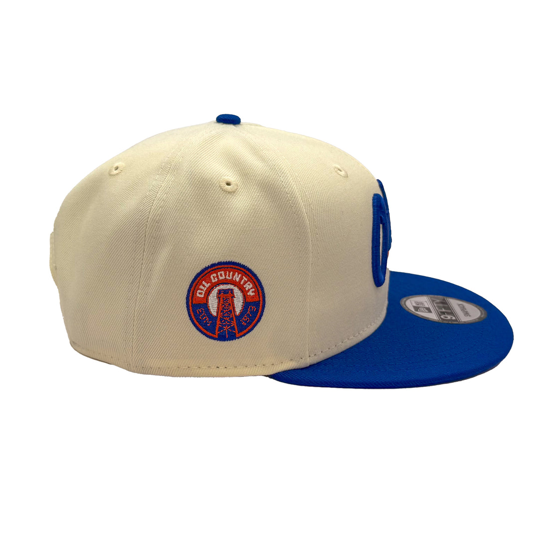 Edmonton Oilers New Era Chrome & Blue 9FIFTY Alternate Logo Snapback Hat