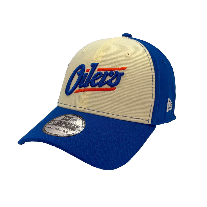 Edmonton Oilers New Era Chrome & Blue Alternate Logo 39THIRTY Flex Hat