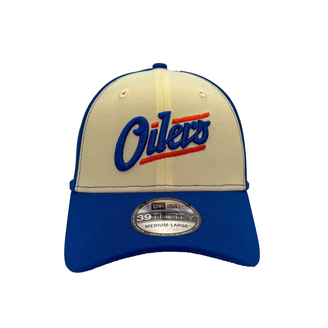 Edmonton Oilers New Era Chrome & Blue Alternate Logo 39THIRTY Flex Hat