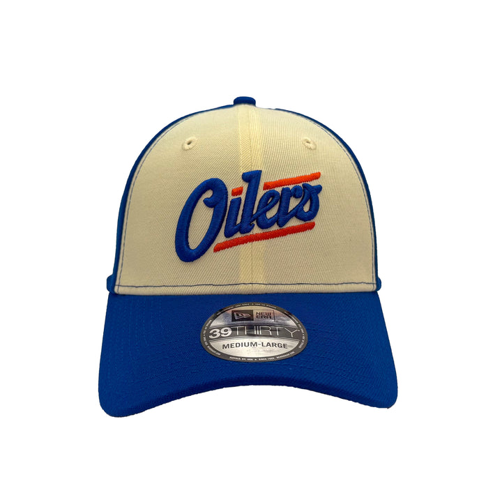 Edmonton Oilers New Era Chrome & Blue Alternate Logo 39THIRTY Flex Hat