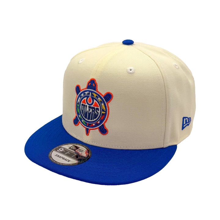 Edmonton Oilers New Era Chrome & Blue Turtle Island 9FIFTY Snapback Hat