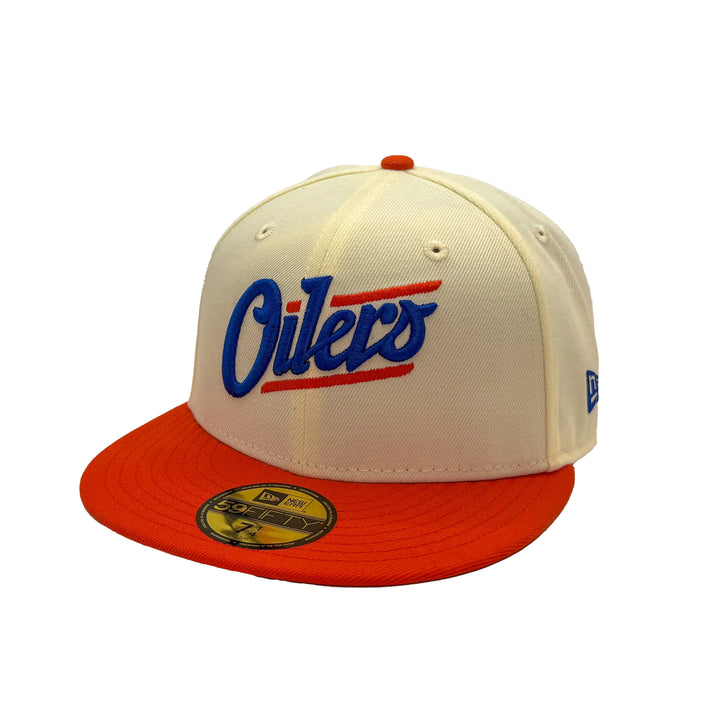 Edmonton Oilers New Era Chrome & Orange 59FIFTY Alternate Logo Fitted Hat