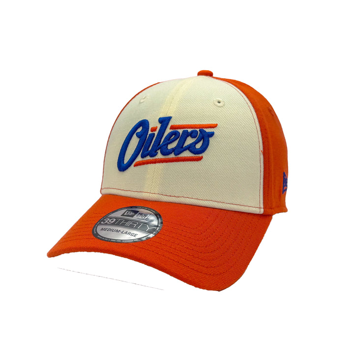 Edmonton Oilers New Era Chrome & Orange Alternate Logo 39THIRTY Flex Hat