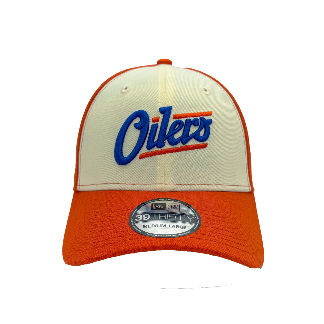 Edmonton Oilers New Era Chrome & Orange Alternate Logo 39THIRTY Flex Hat