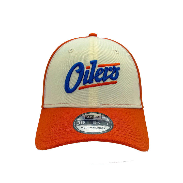 Edmonton Oilers New Era Chrome & Orange Alternate Logo 39THIRTY Flex Hat