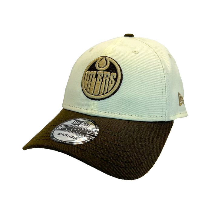 Edmonton Oilers New Era White & Brown White Chocolate 9FORTY Snapback Hat