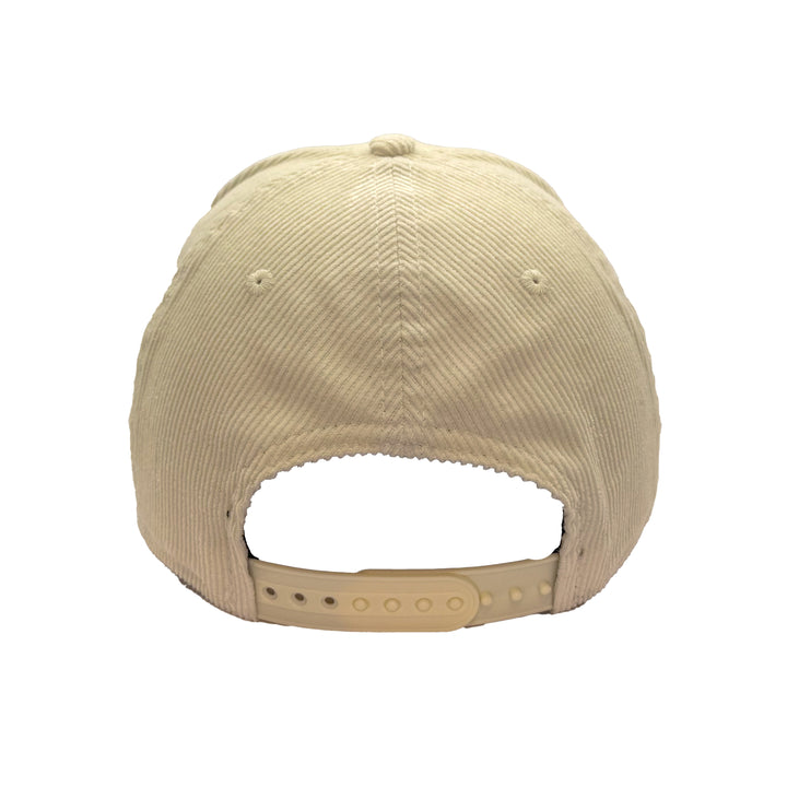 Edmonton Oilers New Era Cream Corduroy 9FORTY Alternate Logo M-Crown Snapback Hat