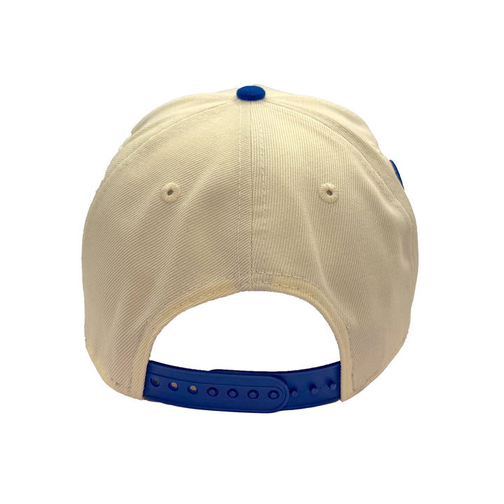 Edmonton Oilers New Era Cream & Blue 9FORTY Alternate Logo A-Frame Adjustable Hat