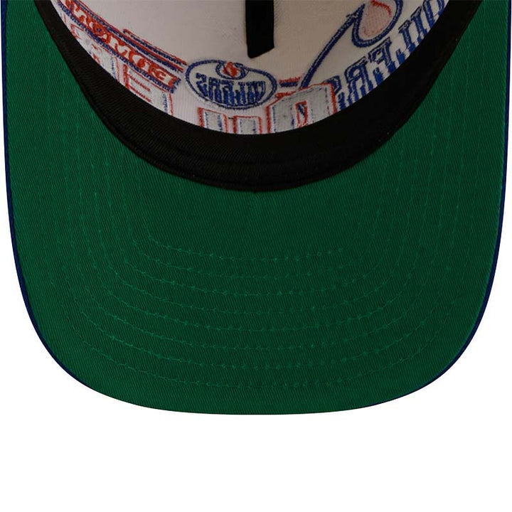 Edmonton Oilers New Era Cream & Blue Bold Classic 9FIFTY A-Frame Snapback Hat