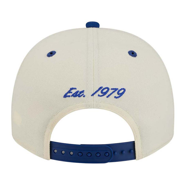 Edmonton Oilers New Era Cream & Blue Embroidery 9FIFTY A-Frame Snapback Hat