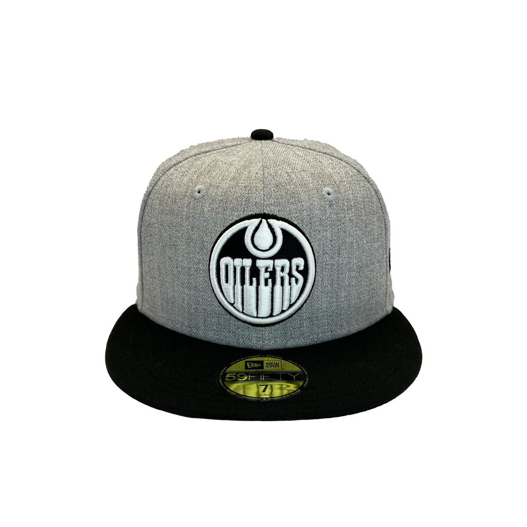 Edmonton Oilers New Era Heather Grey 59FIFTY Fitted Hat