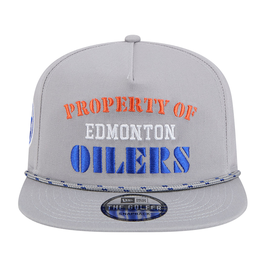 Edmonton Oilers New Era Grey Vintage GOLFER Snapback Hat