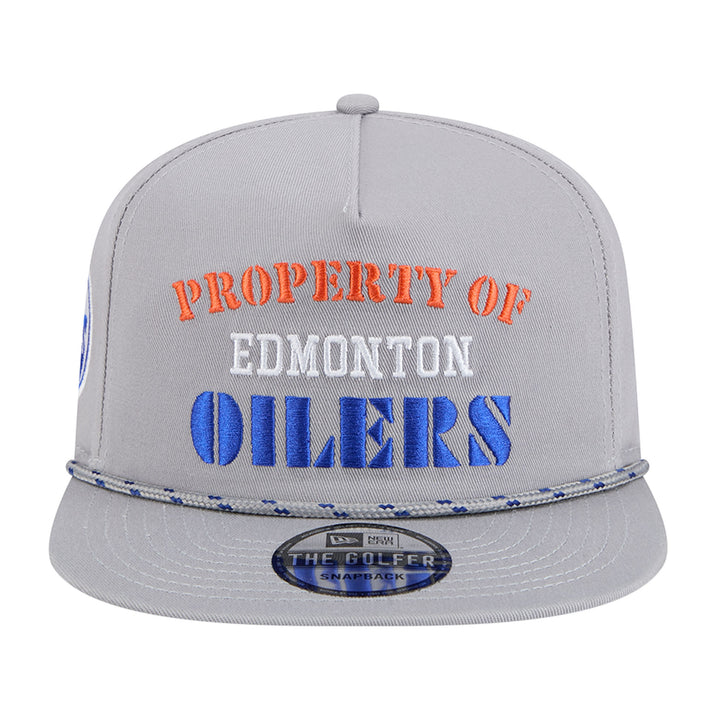 Edmonton Oilers New Era Grey Vintage GOLFER Snapback Hat
