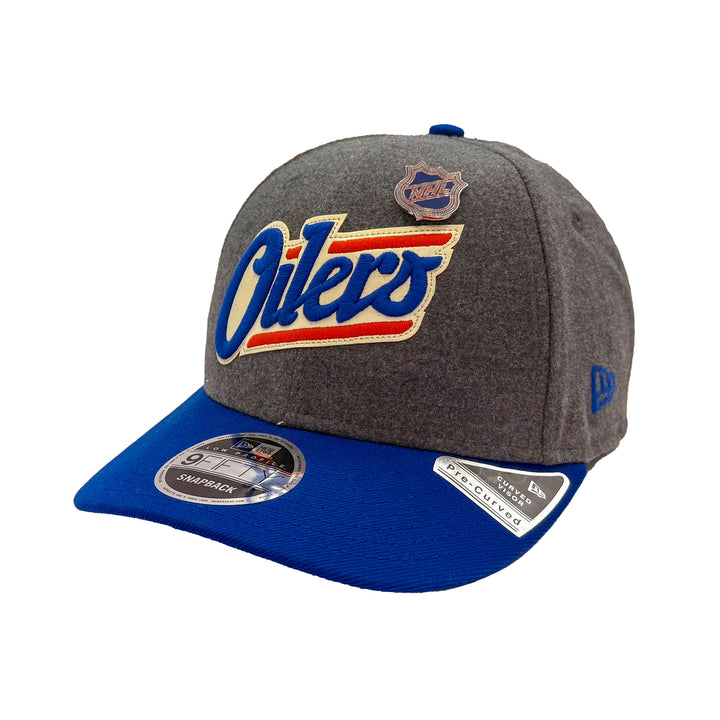 Edmonton Oilers New Era Grey Wool Low Profile 9FIFTY Alternate Logo Snapback Hat