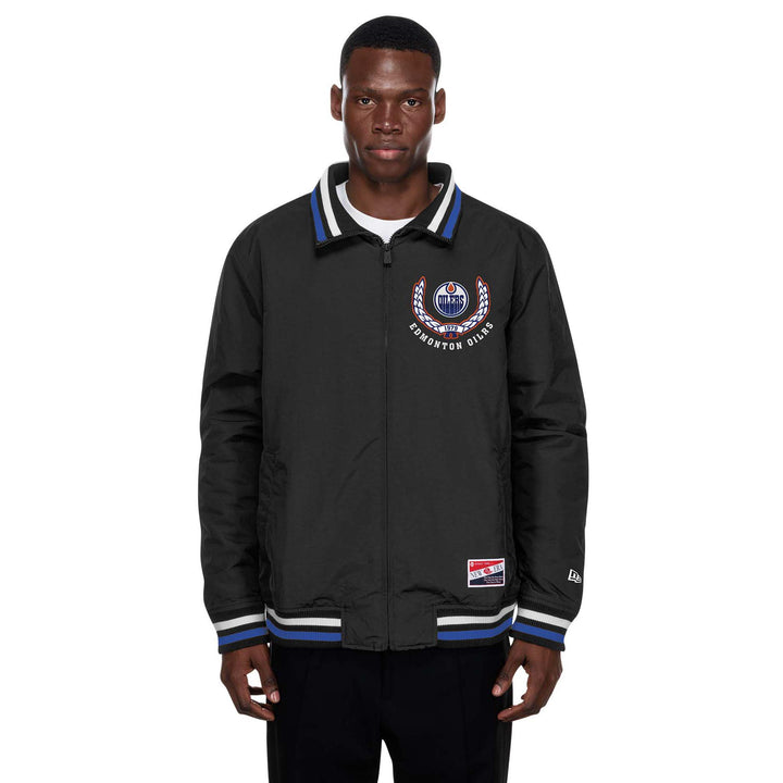 Edmonton Oilers New Era Home Logo Black Full-Zip Jacket