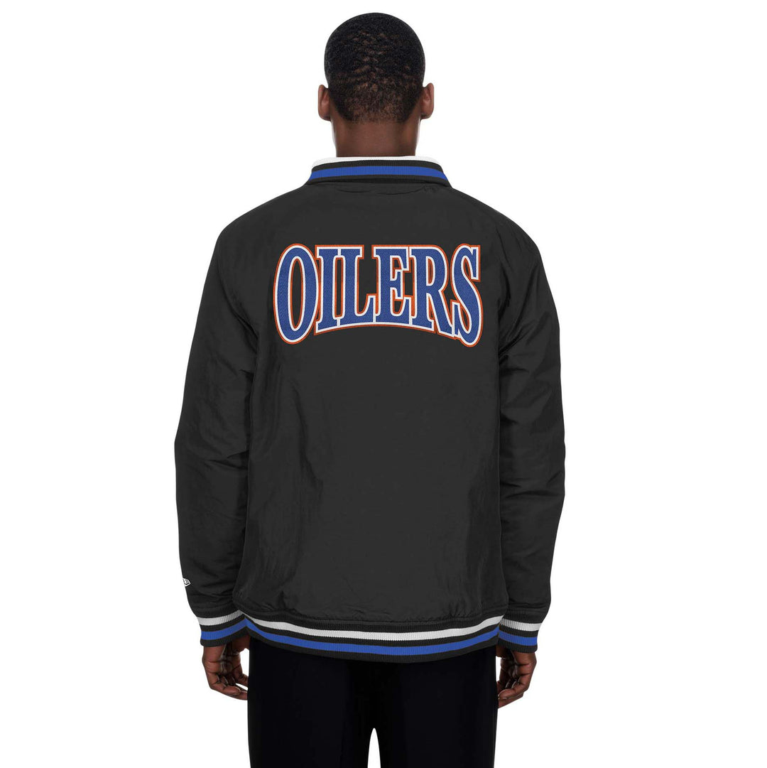 Edmonton Oilers New Era Home Logo Black Full-Zip Jacket