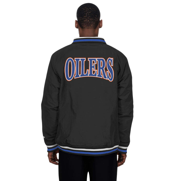 Edmonton Oilers New Era Home Logo Black Full-Zip Jacket