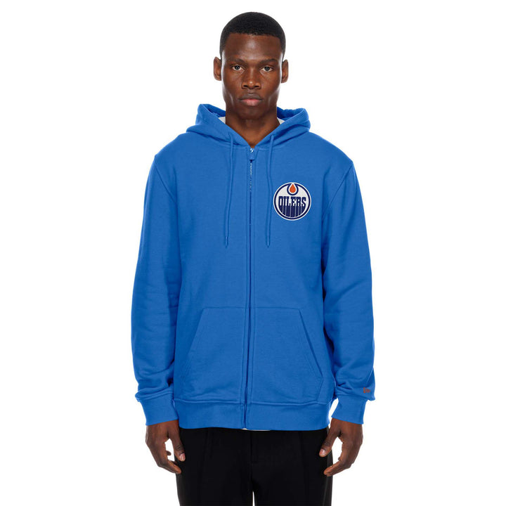 Edmonton Oilers New Era Home Logo Blue Full-Zip Hoodie