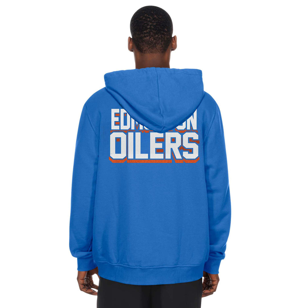 Edmonton Oilers New Era Home Logo Blue Full-Zip Hoodie