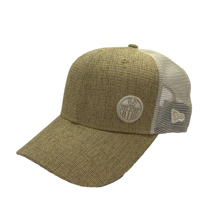 Edmonton Oilers New Era Khaki 9SEVENTY Trucker Stretch Snapback Hat