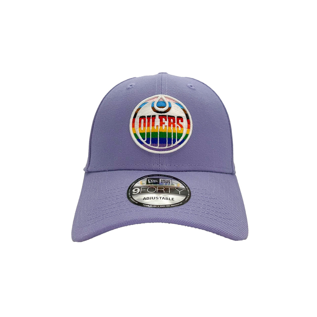 Edmonton Oilers New Era Pride Lavender 9FORTY Adjustable Hat