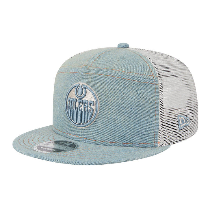 Edmonton Oilers New Era Light Denim 9FIFTY Mesh Snapback Hat