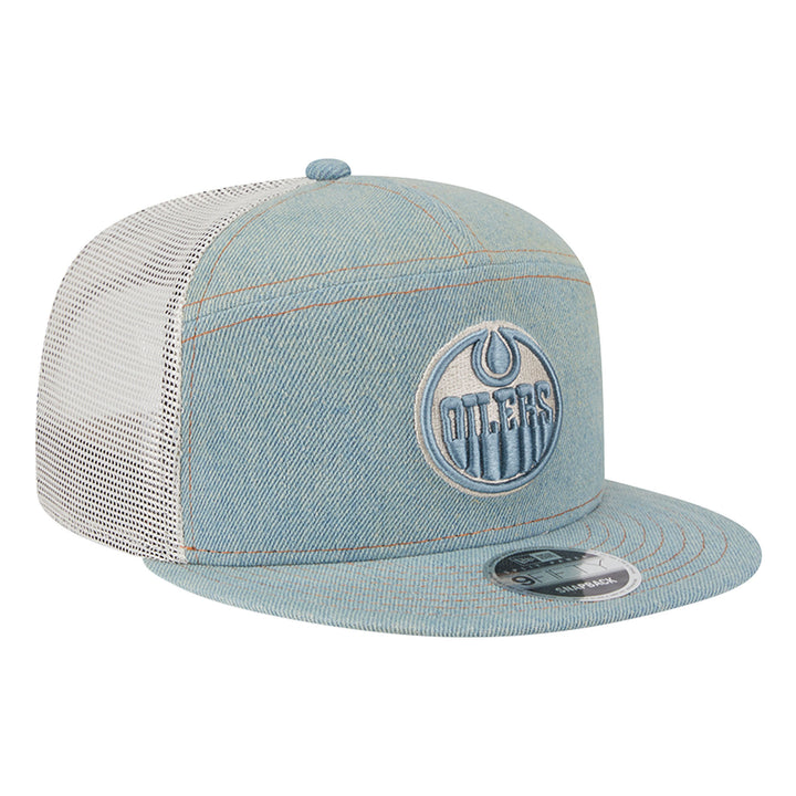 Edmonton Oilers New Era Light Denim 9FIFTY Mesh Snapback Hat