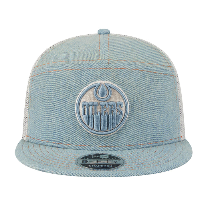 Edmonton Oilers New Era Light Denim 9FIFTY Mesh Snapback Hat