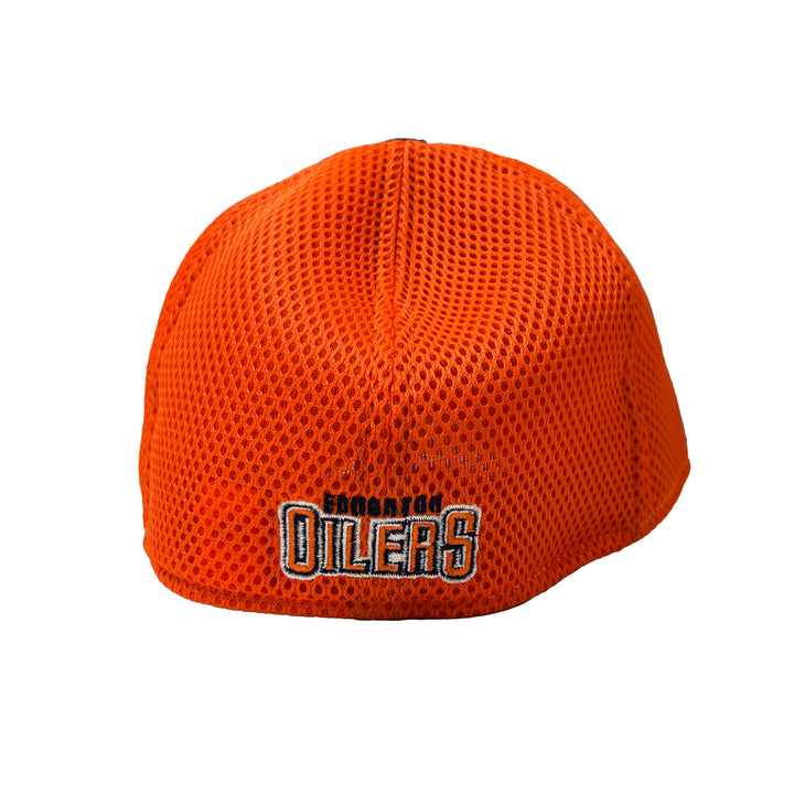 Edmonton Oilers New Era Grey & Orange 39THIRTY Meshback Flex Hat