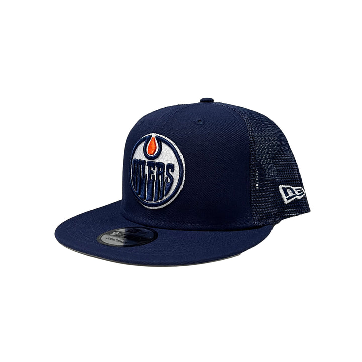 Edmonton Oilers Youth New Era Navy 9FIFTY Mesh Snapback Hat