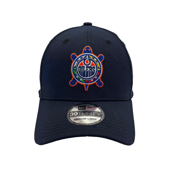 Edmonton Oilers New Era Navy Turtle Island 39THIRTY Flex Hat
