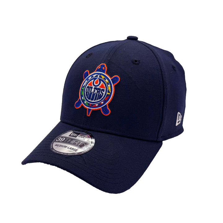 Edmonton Oilers New Era Navy Turtle Island 39THIRTY Flex Hat