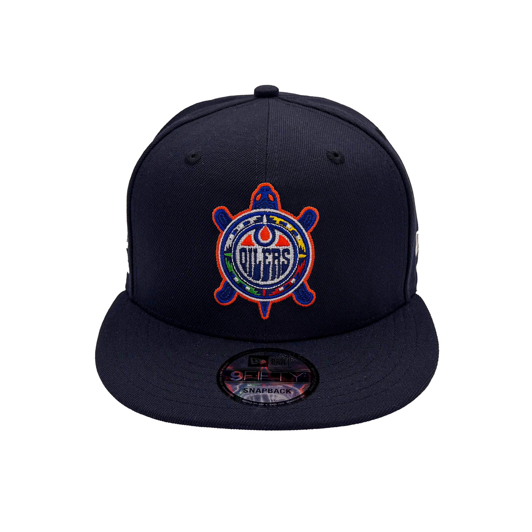 Edmonton Oilers New Era Navy Turtle Island 9FIFTY Snapback Hat