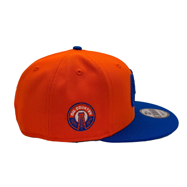 Edmonton Oilers New Era Orange & Royal 9FIFTY Alternate Logo Snapback Hat
