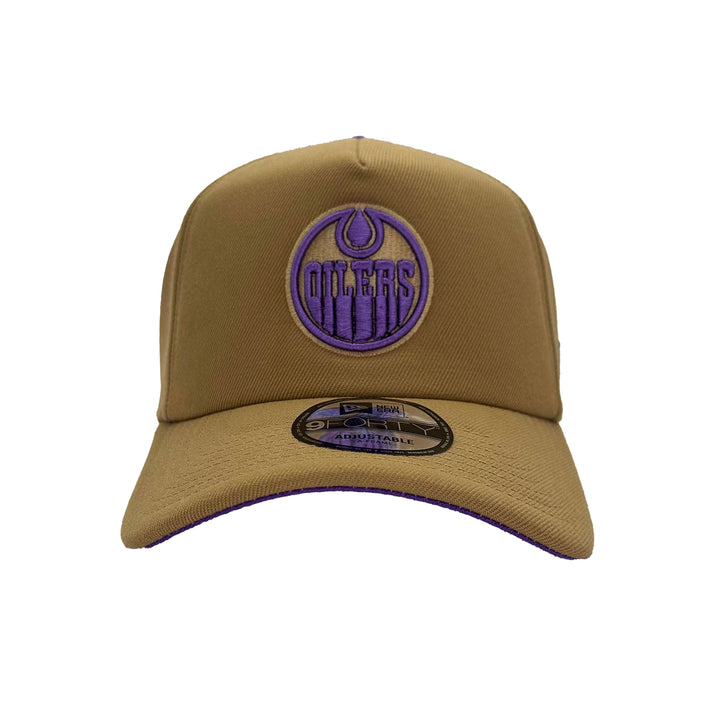 Edmonton Oilers New Era Khaki PB&J 9FORTY A-Frame Snapback Hat