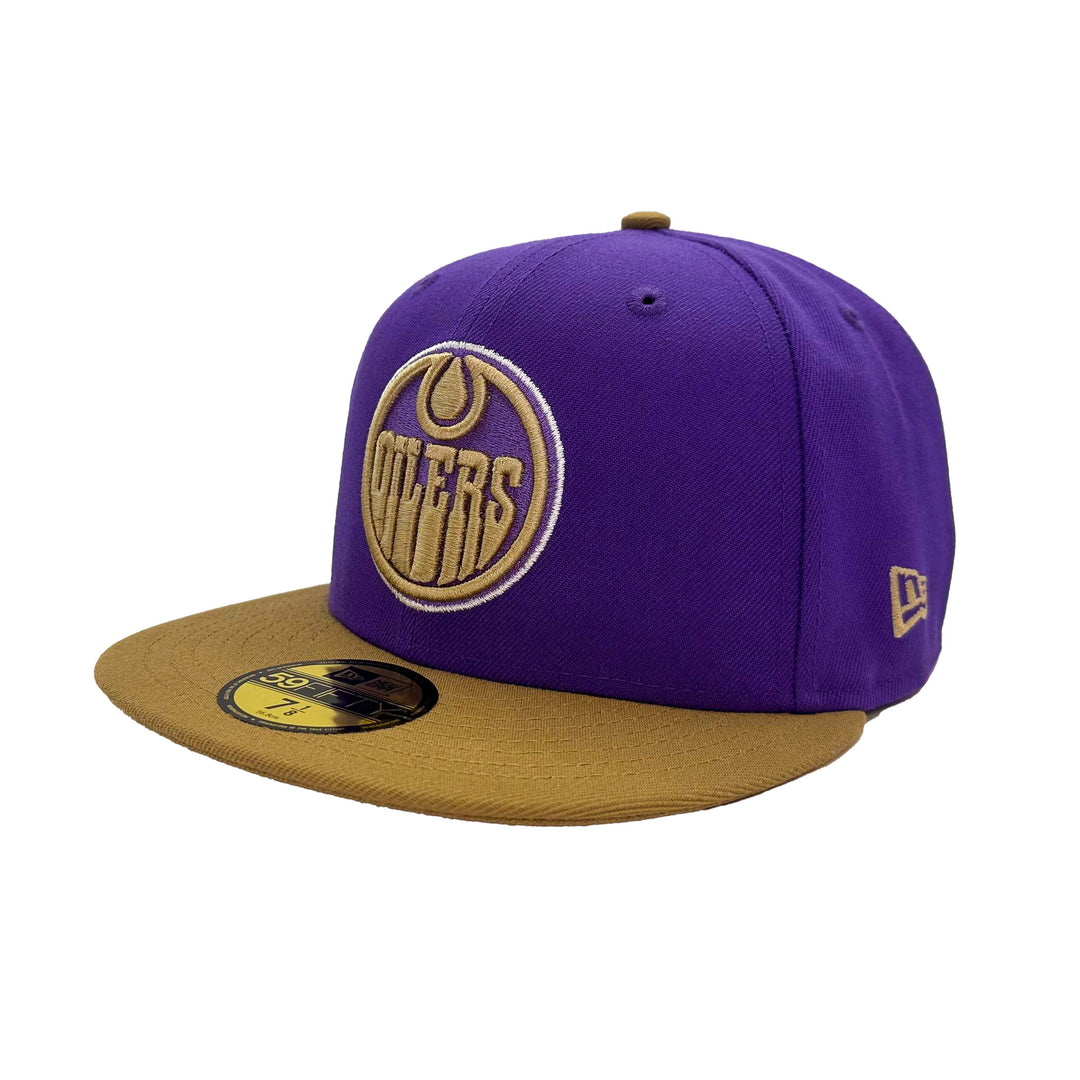 Edmonton Oilers New Era Purple & Khaki PB&J 59FIFTY Fitted Hat