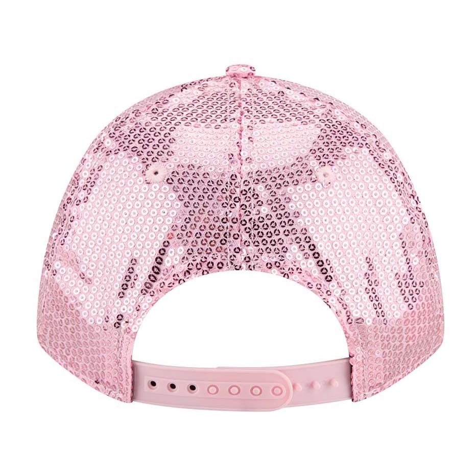 Edmonton Oilers Women's New Era Pink Sequin 9FORTY M-Crown Snapback Hat