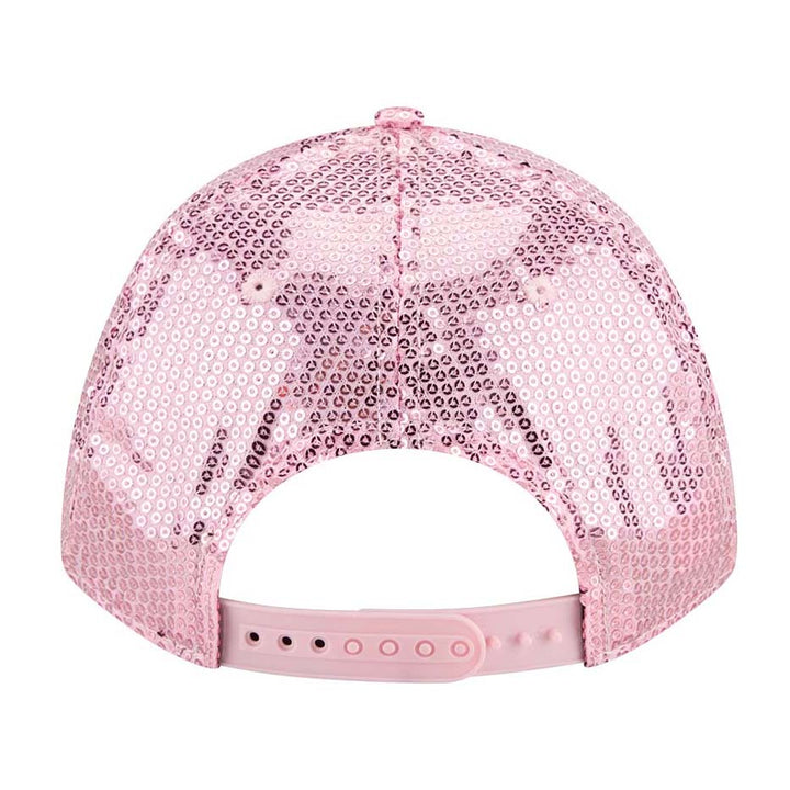 Edmonton Oilers Women's New Era Pink Sequin 9FORTY M-Crown Snapback Hat