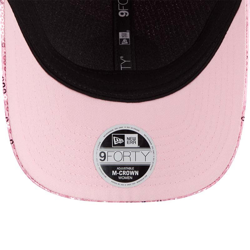 Edmonton Oilers Women's New Era Pink Sequin 9FORTY M-Crown Snapback Hat