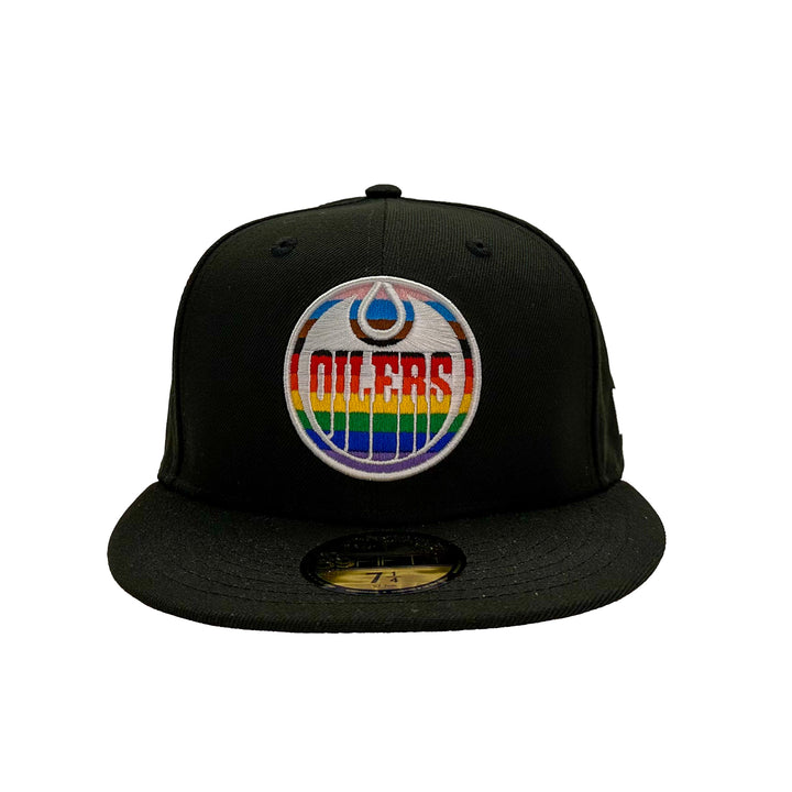 Edmonton Oilers New Era Pride Black 59FIFTY Fitted Logo Hat
