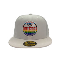 Edmonton Oilers New Era Pride White 59FIFTY Fitted Logo Hat