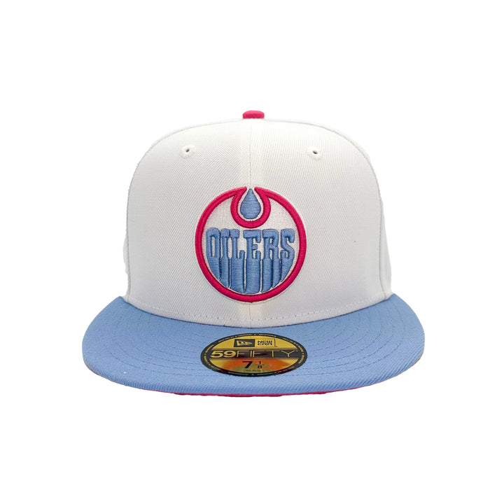 Edmonton Oilers New Era White Sour Candy 59FIFTY Fitted Hat