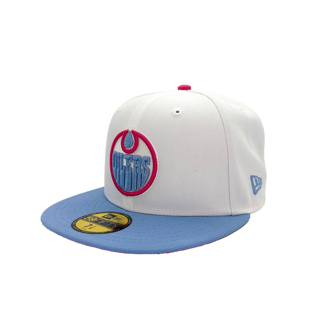 Edmonton Oilers New Era White Sour Candy 59FIFTY Fitted Hat