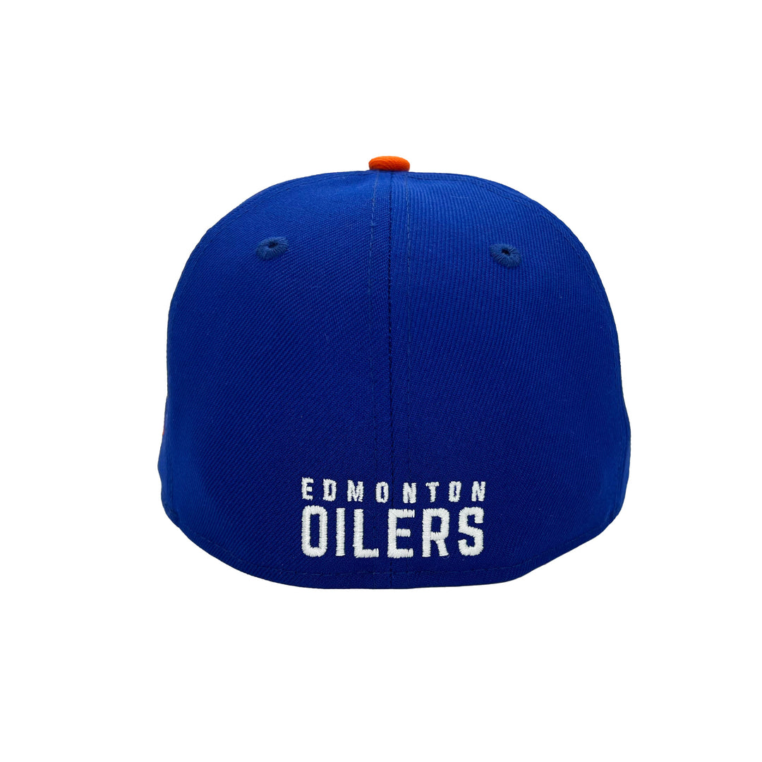 Edmonton Oilers New Era Blue & Orange Snowman 59FIFTY Fitted Logo Hat