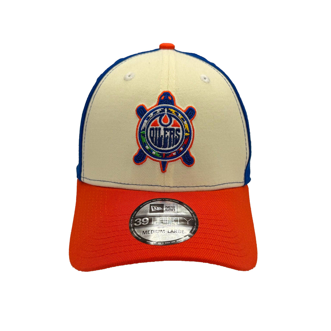 Edmonton Oilers New Era Tricolour Turtle Island 39THIRTY Flex Hat
