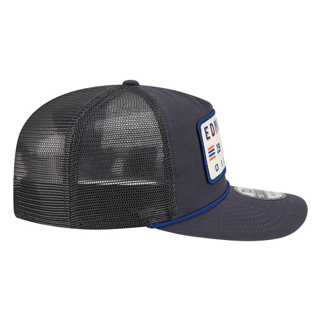 Edmonton Oilers New Era Washed Grey Rope 19TWENTY Mesh Snapback Hat