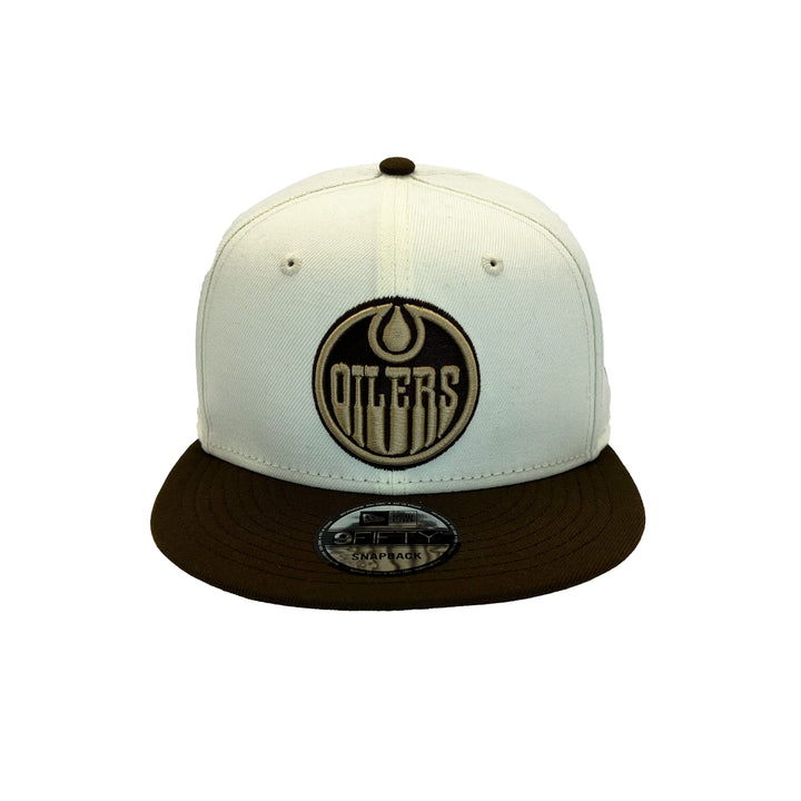 Edmonton Oilers New Era White & Brown White Chocolate 9FIFTY Snapback Hat