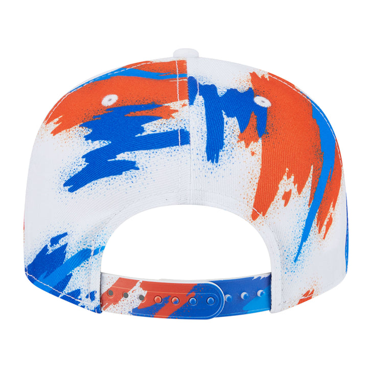 Edmonton Oilers New Era White & Blue Paint 9FIFTY Snapback Hat