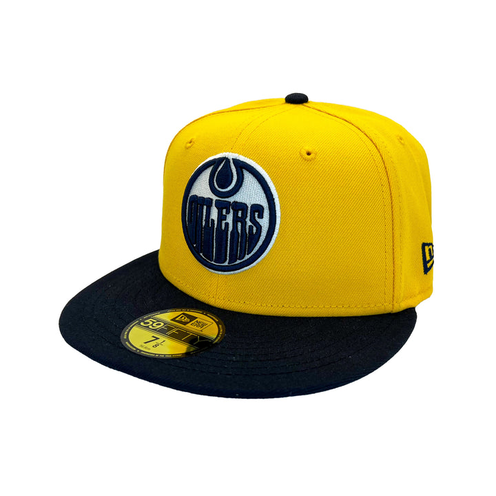 Edmonton Oilers New Era Yellow & Navy City Collection 59FIFTY Fitted Hat