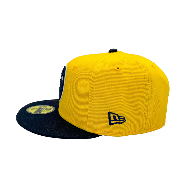 Edmonton Oilers New Era Yellow & Navy City Collection 59FIFTY Fitted Hat